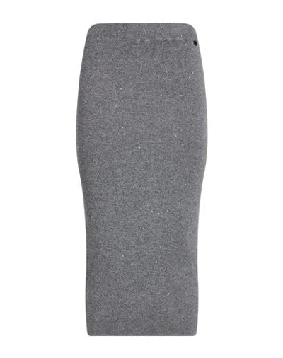 Dixie Woman Midi Skirt Grey Size S Viscose, Polypropylene, Polyamide, Elastane In Gray