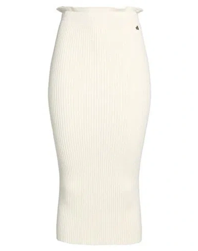 Dixie Woman Midi Skirt Ivory Size M Viscose, Polybutylene, Polyamide, Polyester In Neutral
