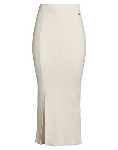 Dixie Woman Midi Skirt Ivory Size M Viscose, Polyester, Polyamide In Neutral