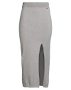 Dixie Woman Midi Skirt Light Grey Size M Viscose, Metallic Polyester, Polyamide, Polyester In Gray