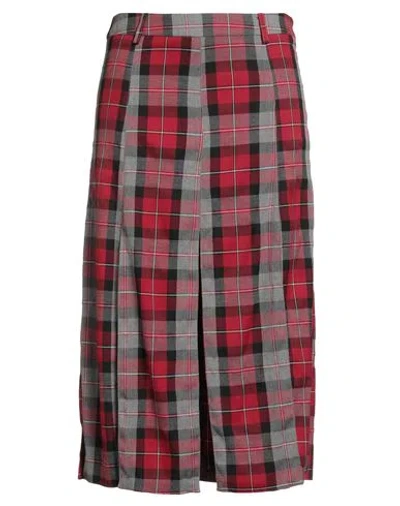 Dixie Woman Midi Skirt Red Size M Polyester, Viscose, Elastane