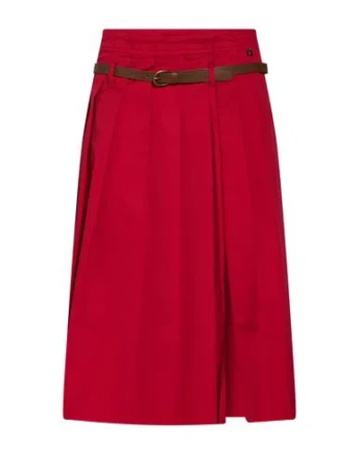 Dixie Woman Midi Skirt Red Size S Cotton, Elastane