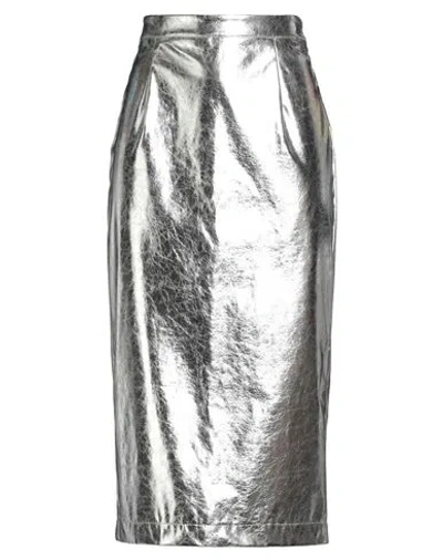 Dixie Woman Midi Skirt Silver Size M Polyester