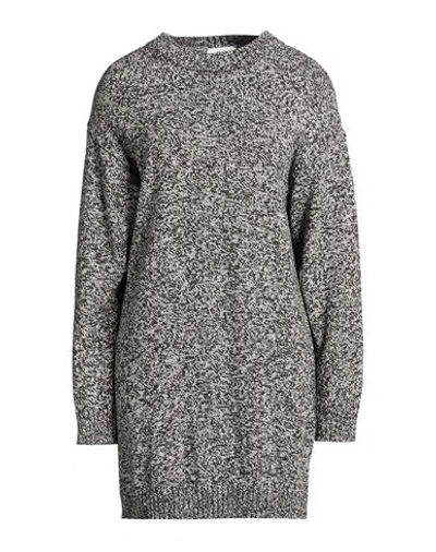 Dixie Woman Mini Dress Black Size M Acrylic, Viscose, Wool, Alpaca Wool In Gray