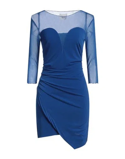 Dixie Woman Mini Dress Bright Blue Size S Polyester, Elastane, Polyamide