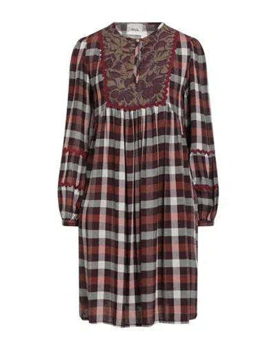 Dixie Woman Mini Dress Burgundy Size M Viscose In Multi