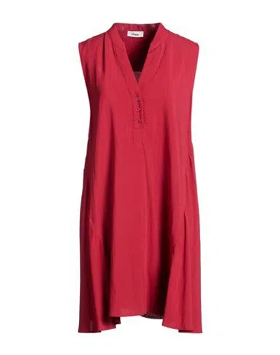 Dixie Woman Mini Dress Garnet Size M Polyester, Linen In Red