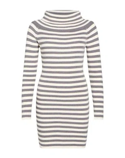 Dixie Woman Mini Dress Grey Size M Viscose, Polyester, Polyamide In Gray