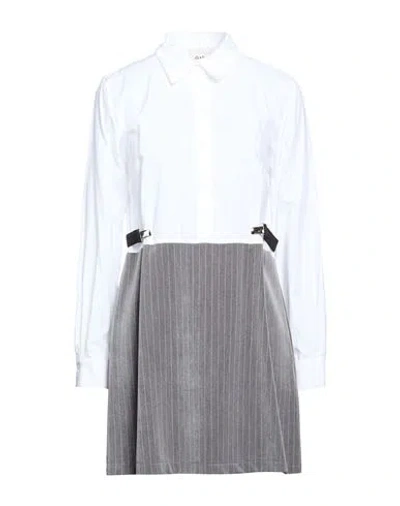 Dixie Woman Mini Dress Grey Size S Polyester, Viscose, Elastane, Cotton In Gray