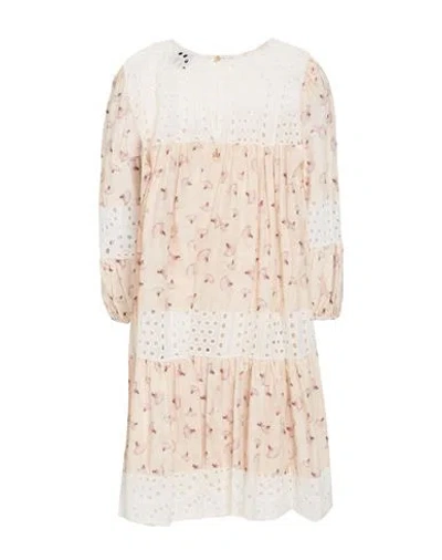 Dixie Woman Mini Dress Ivory Size S Cotton, Polyester In Neutral