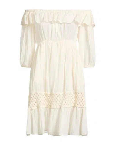 Dixie Woman Mini Dress Ivory Size S Cotton In White
