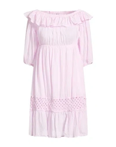 Dixie Woman Mini Dress Lilac Size S Cotton In Brown