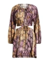 Dixie Woman Mini Dress Black Size M Polyester, Elastane In Multi
