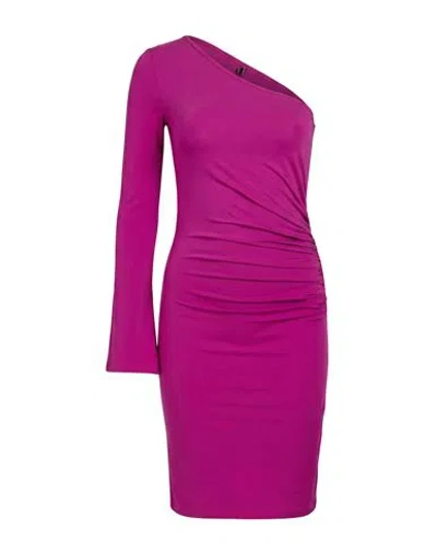 Dixie Woman Mini Dress Mauve Size M Viscose, Polyamide, Elastane In Purple