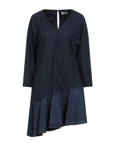 Dixie Woman Mini Dress Midnight Blue Size S Polyester, Viscose, Elastane, Cotton