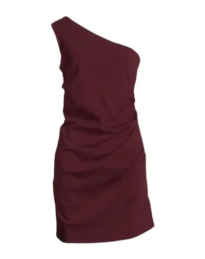 Dixie Woman Mini Dress Plum Size M Cotton, Polyamide, Elastane In Burgundy