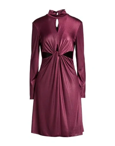 Dixie Woman Mini Dress Plum Size M Polyester, Elastane In Purple