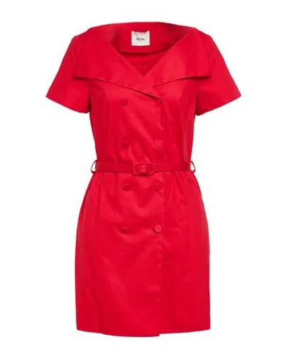 Dixie Woman Mini Dress Red Size M Cotton, Elastane