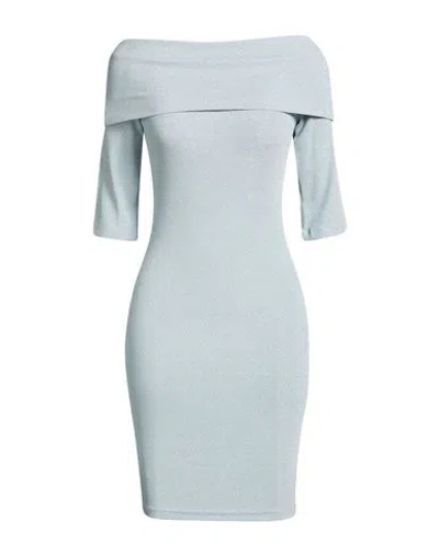 Dixie Woman Mini Dress Sky Blue Size M Viscose, Polyester, Elastane