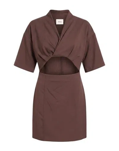 Dixie Woman Mini Dress Taupe Size S Polyester, Viscose, Elastane In Grey