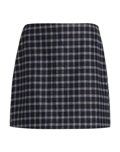 Dixie Woman Mini Skirt Charcoal Size M Polyester, Wool, Viscose In Gray