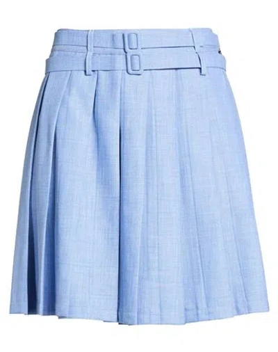 Dixie Woman Mini Skirt Light Blue Size M Polyester, Viscose, Elastane