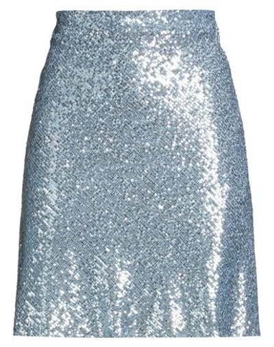 Dixie Woman Mini Skirt Sky Blue Size S Polyester, Elastane