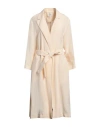 Dixie Woman Overcoat & Trench Coat Beige Size L Viscose, Linen In Beige