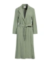 Dixie Woman Overcoat & Trench Coat Military Green Size L Viscose, Linen
