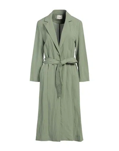 Dixie Woman Overcoat & Trench Coat Military Green Size L Viscose, Linen