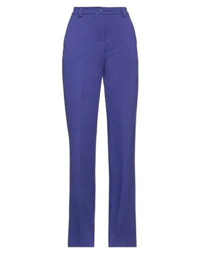 Dixie Woman Pants Bright Blue Size L Viscose, Polyamide, Elastane