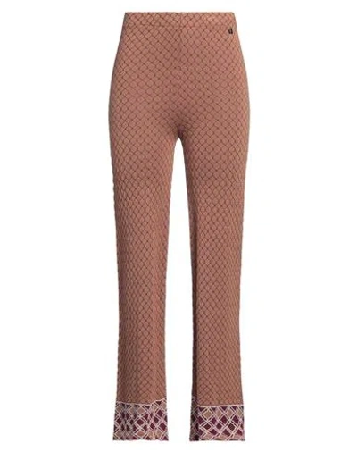 Dixie Woman Pants Camel Size M Viscose, Polyamide, Metallic Fiber In Neutral