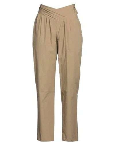 Dixie Woman Pants Khaki Size M Cotton, Elastane In Beige
