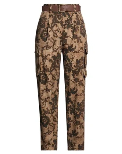 Dixie Woman Pants Light Brown Size S Cotton, Elastane In Multi