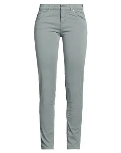 Dixie Woman Pants Military Green Size S Cotton, Elastane In Blue