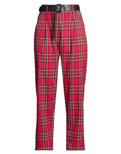 Dixie Woman Pants Red Size S Polyester, Viscose, Elastane