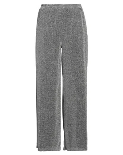 Dixie Woman Pants Silver Size M Polyamide, Metallic Fiber In Gray