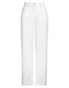 Dixie Woman Pants White Size L Cotton, Elastane In White