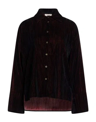 Dixie Woman Shirt Rust Size M Polyester In Burgundy