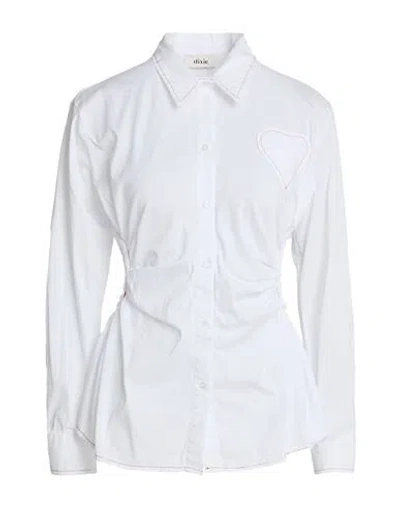 Dixie Woman Shirt White Size M Cotton, Polyamide, Elastane