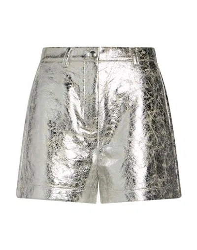 Dixie Woman Shorts & Bermuda Shorts Silver Size S Polyester, Elastane