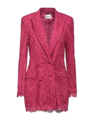 Dixie Woman Suit Jacket Magenta Size M Viscose, Cotton, Polyamide