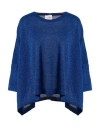Dixie Woman Sweater Midnight Blue Size S Viscose, Metallized Polyamide, Polyamide, Polyester In Blue