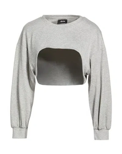 Dixie Woman Sweatshirt Grey Size M Viscose, Cotton, Polyester, Polyamide In Gray
