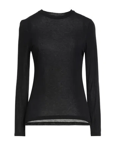 Dixie Woman T-shirt Black Size M Viscose, Polyamide, Elastane, Cashmere