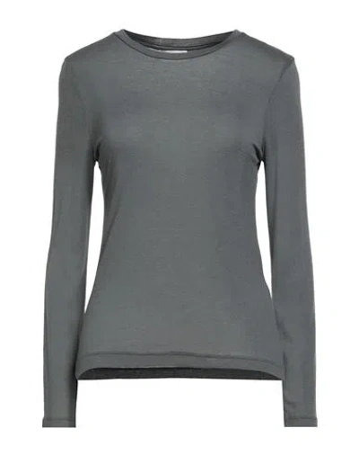 Dixie Woman T-shirt Grey Size M Viscose, Polyamide, Elastane, Cashmere In Gray