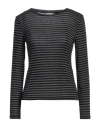 Dixie Woman T-shirt Military Green Size M Modal, Viscose, Polyamide, Rubber, Cashmere In Grey