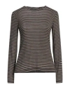 Dixie Woman T-shirt Taupe Size M Modal, Viscose, Polyamide, Rubber, Cashmere In Grey