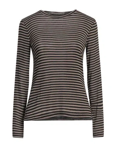 Dixie Woman T-shirt Taupe Size M Modal, Viscose, Polyamide, Rubber, Cashmere In Grey