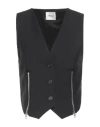 Dixie Woman Tailored Vest Black Size M Polyester, Viscose, Elastane In Black